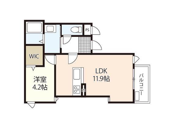 THE SILK(1LDK/3階)の間取り写真