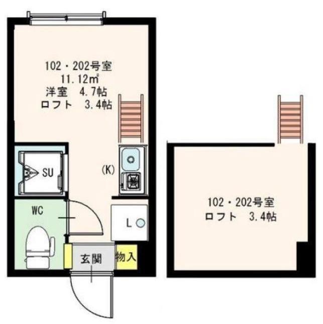 STAGE南阿佐ヶ谷(ワンルーム/2階)の間取り写真