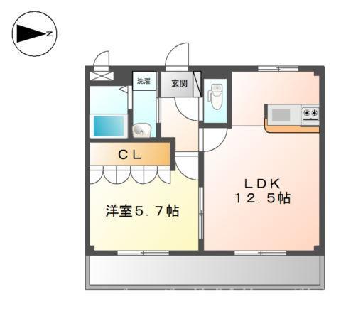 ルピナスネオコート(1LDK/2階)の間取り写真