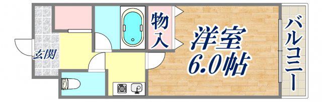 メルベーユ西宮(1K/4階)の間取り写真