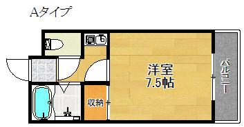 メゾンドプラトン(1K/2階)の間取り写真