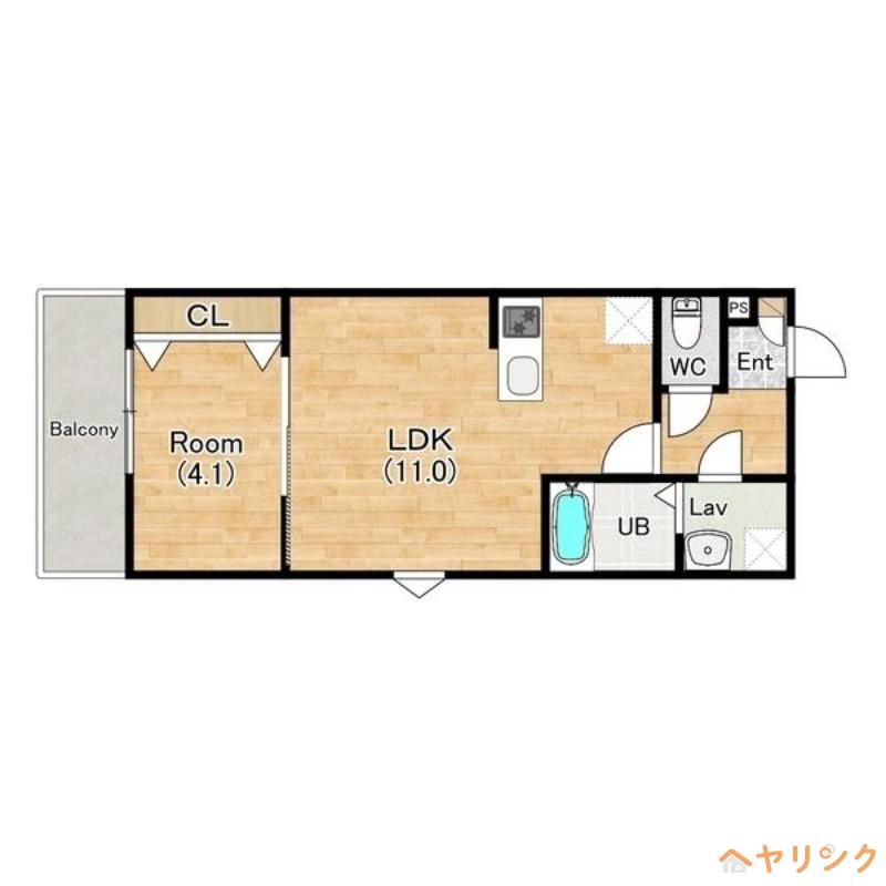 ジーメゾン味鋺エアリー(1LDK/3階)の間取り写真