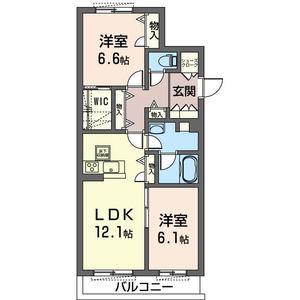 グリーンライン 東山田駅 徒歩5分 3階建 築4年(2LDK/1階)の間取り写真