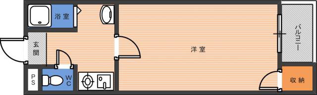 SKグリーンハイツ(1K/2階)の間取り写真