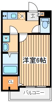 メルディア上溝(1K/3階)の間取り写真