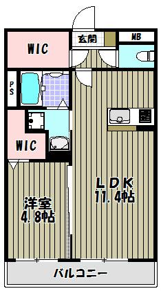 ヴィラコートTYA(1SLDK/2階)の間取り写真