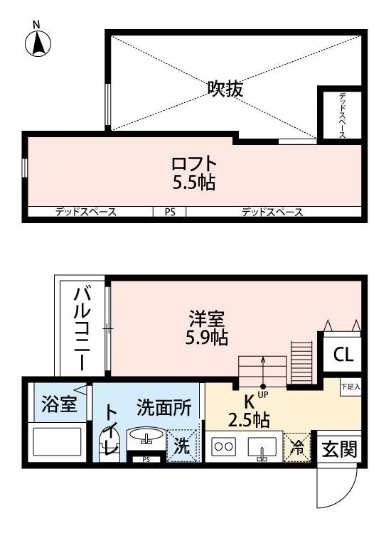 Y&Mアルタイル加納(ワンルーム/2階)の間取り写真