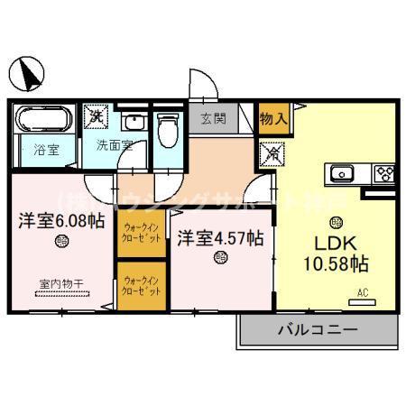 ル リアン明石(2LDK/1階)の間取り写真