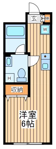 ラズルミノサカワサキ(ワンルーム/5階)の間取り写真