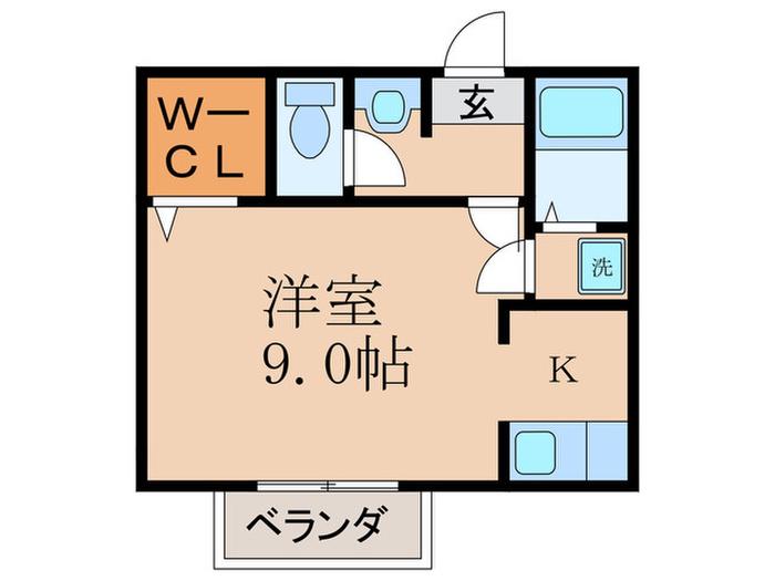 カーサエスペランサ(1K/1階)の間取り写真