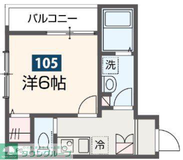 MELDIA西浦和III(1K/1階)の間取り写真