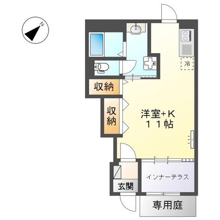 GRANPLUM(ワンルーム/1階)の間取り写真