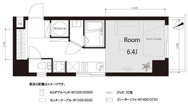 メゾン西荻(1K/4階)の間取り写真