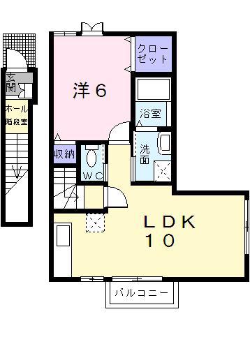 れいけん元山(1LDK/2階)の間取り写真