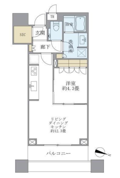 BRILLIA TOWERS目黒ノースレジデンス(1LDK/30階)の間取り写真