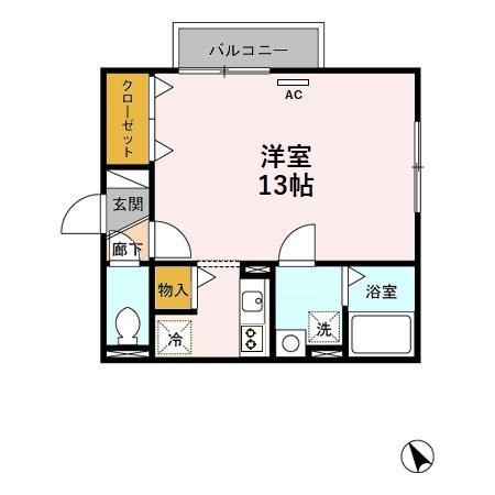 センチュリオンA(ワンルーム/2階)の間取り写真