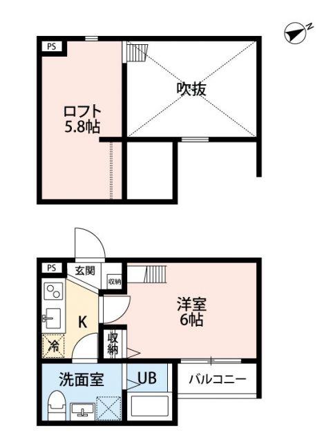 CASA FIORE(1K/2階)の間取り写真