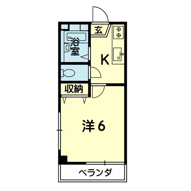 大江サンハイツ(1K/3階)の間取り写真