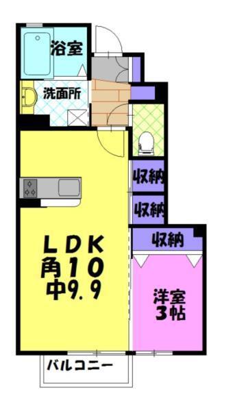 レモングラス釜井Ⅱ(1LDK/1階)の間取り写真