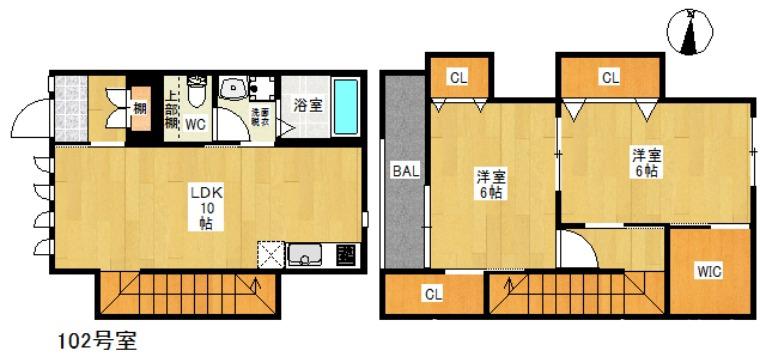 DUPLEST F ARVITA(2LDK/1階)の間取り写真