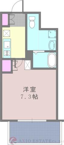 アスリート江坂II番館(1K/9階)の間取り写真