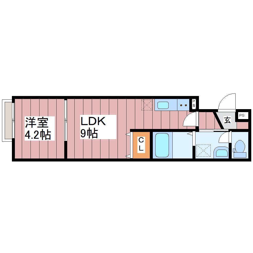 IVY富沢(1LDK/1階)の間取り写真