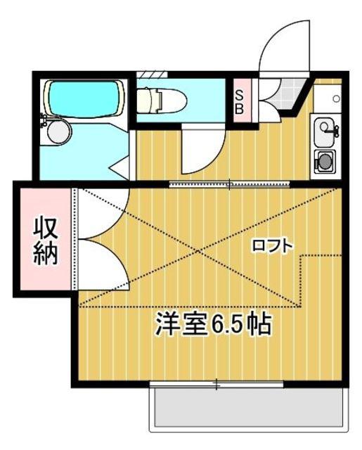 ベルエアー(1K/2階)の間取り写真