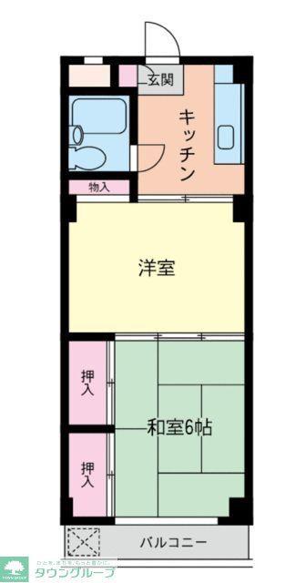 シバガーデンビル(2K/2階)の間取り写真