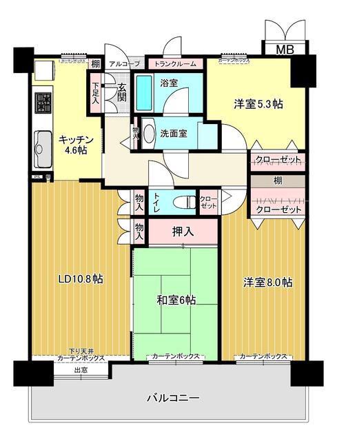 ソフィア習志野(3LDK/2階)の間取り写真