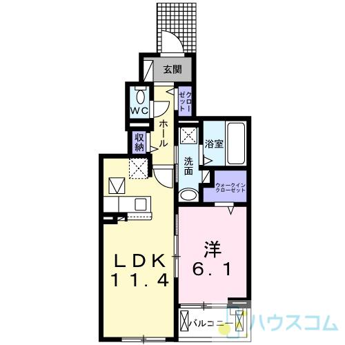 アヴニール(1LDK/1階)の間取り写真