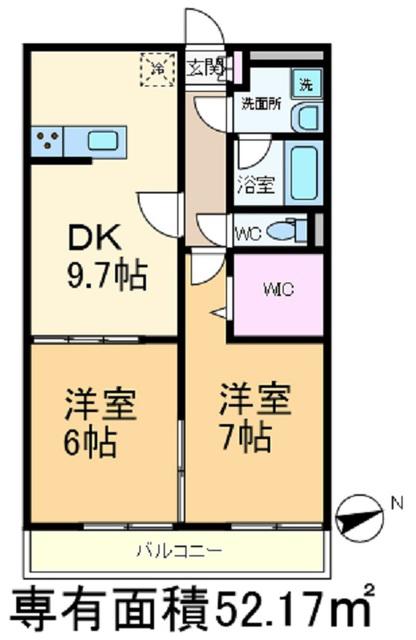 リブリ・桜レジデンス(2LDK/1階)の間取り写真