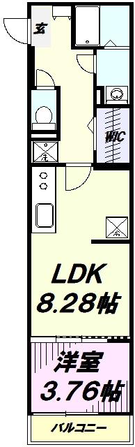 グレイス西所沢III(1LDK/1階)の間取り写真
