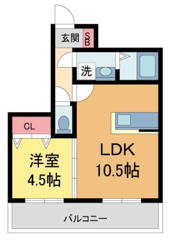ラシェリーゼ(1LDK/1階)の間取り写真