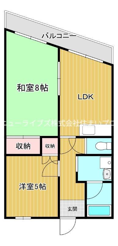 ロイヤルハイツ木村2号館(2LDK/2階)の間取り写真