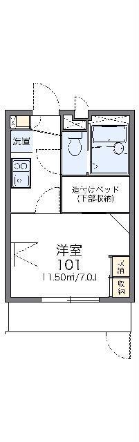 レオパレスコンフォール 鶴見(1K/2階)の間取り写真