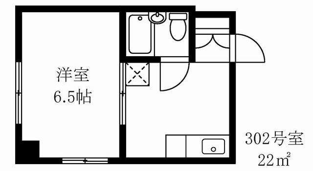 小島ビル(1K/3階)の間取り写真