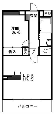 アムール住吉(1LDK/4階)の間取り写真