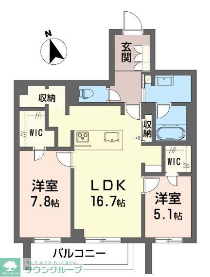 ブラウニー(2LDK/2階)の間取り写真