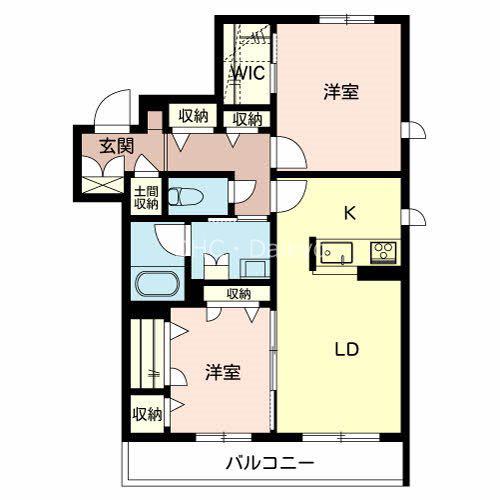 GREENAGE(2LDK/2階)の間取り写真