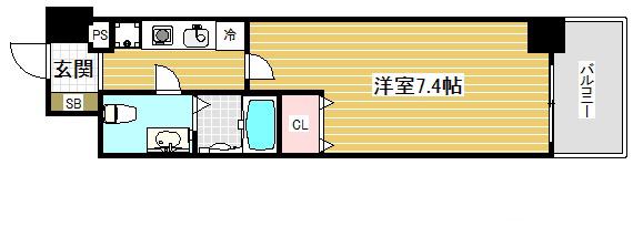 ベルトピア門口(1K/10階)の間取り写真