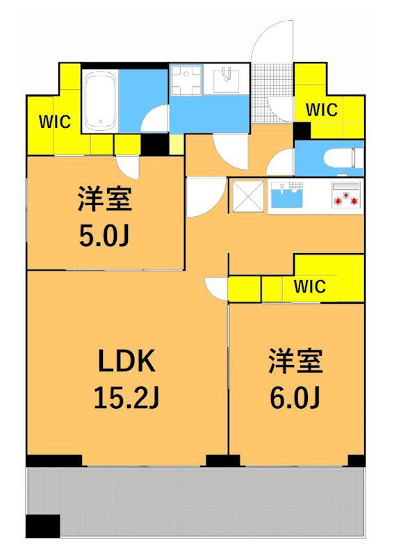 IRIS西大井(2LDK/4階)の間取り写真