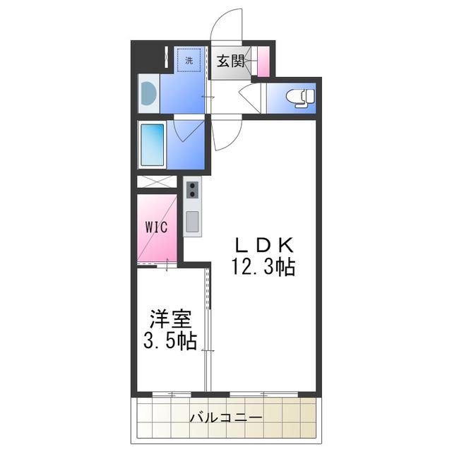 グレイス 阿倍野松崎(1LDK/7階)の間取り写真