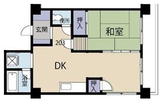 クロノス川口(1LDK/3階)の間取り写真
