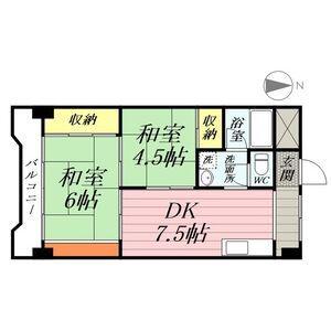 ハイタウンみずほIII(2DK/8階)の間取り写真