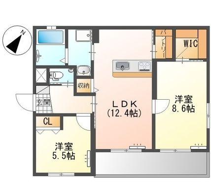 マンション ハイビスカス(2LDK/4階)の間取り写真