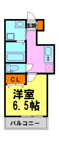 ラ・メール川西(1K/4階)の間取り写真