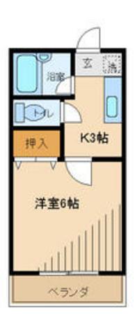 フラワーハウス3(1K/1階)の間取り写真