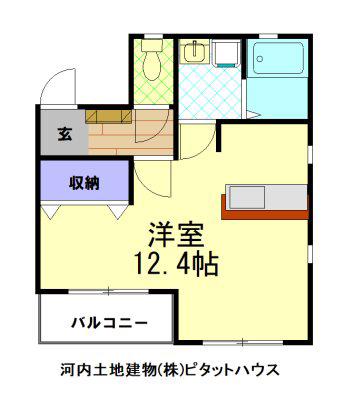 レモングラス釜井(ワンルーム/1階)の間取り写真