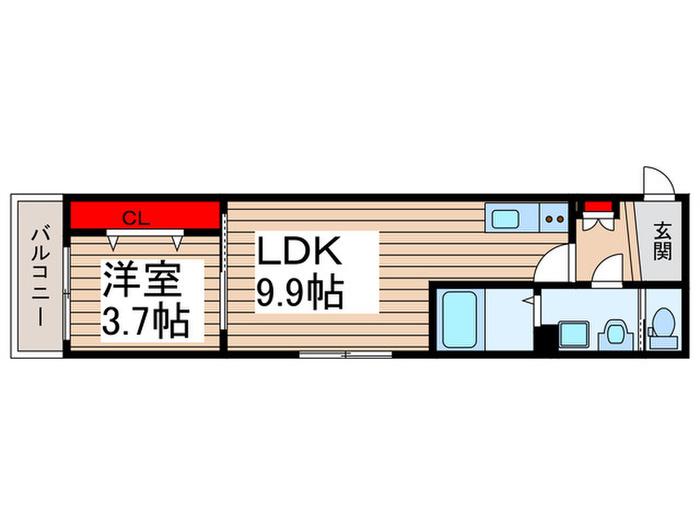 ラ・ルポ(1LDK/1階)の間取り写真