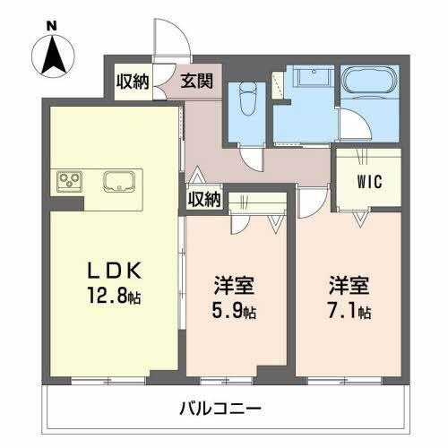 LA PASCOLO(2LDK/1階)の間取り写真